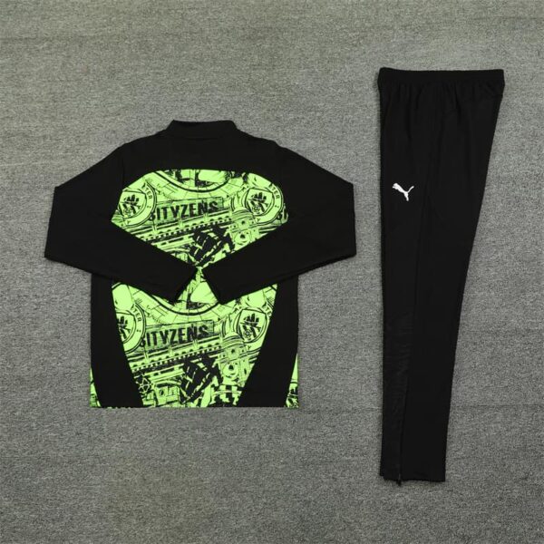 Manchester City 2024-25 Fluorescent Green (Camo Edition) Half Zip Long Sleeve Training Kit - Image 4
