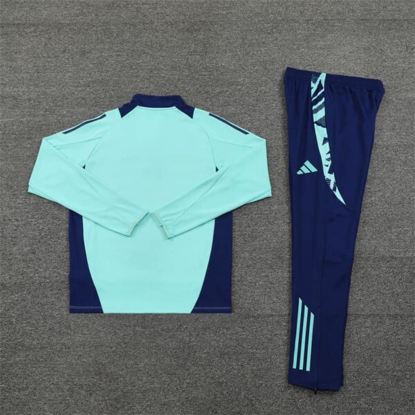 Manchester United 2024-25 Turquoise Blue Half Zip Long Sleeve Training Kit - Image 4