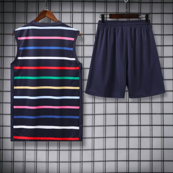France 2025-26 Black with Multi-Color Stripes Vest Training Kit - Image 4