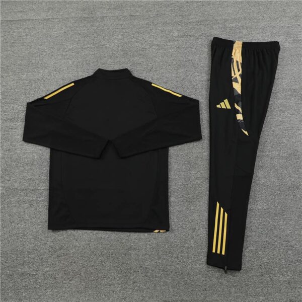 Real Madrid 2024-25 Black Gold Half Zip Long Sleeve Training Kit - Image 4