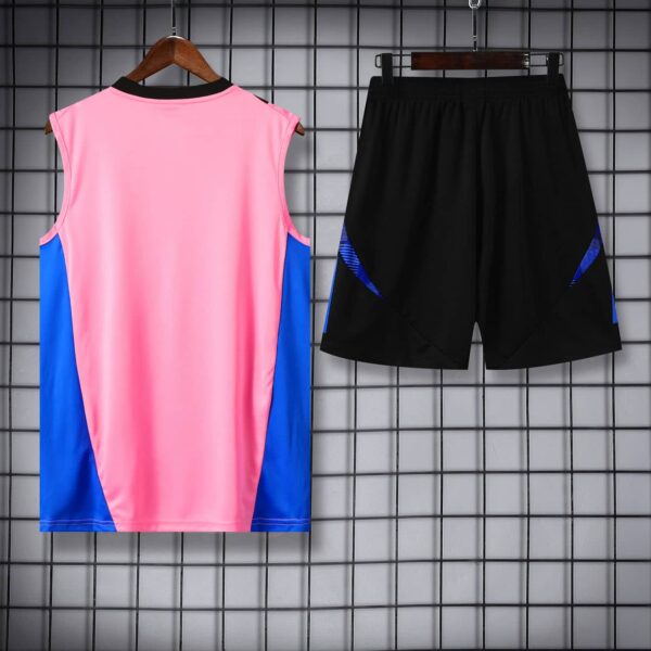 Manchester United 2024-25 Pink Blue Vest Training Kit - Image 4