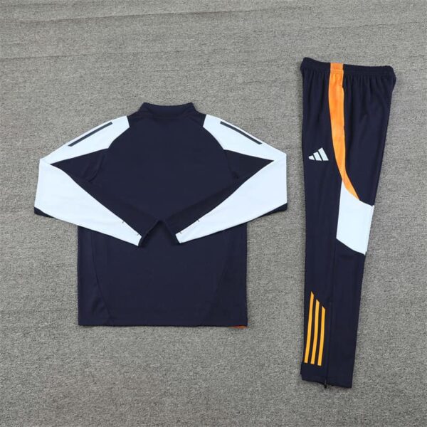 Real Madrid 2024-25 Royal Blue Half Zip Long Sleeve Training Kit - Image 4