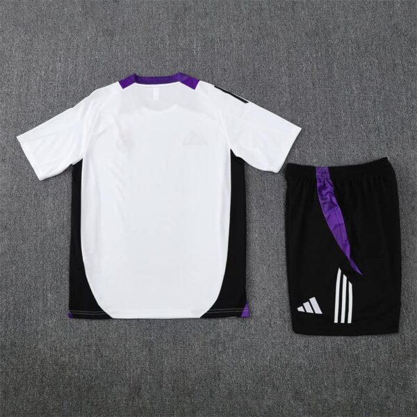 Real Madrid 2024-25 White Purple Short Sleeve Training Kit - Image 4