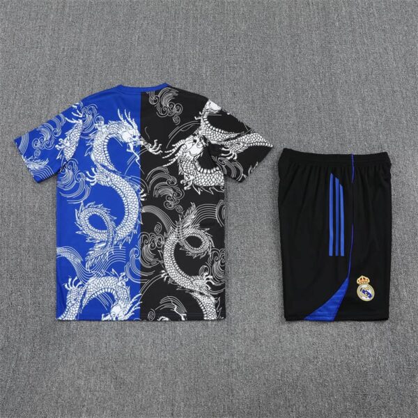 Real Madrid 2025-26 Black Blue Short Sleeve Training Kit - Image 4