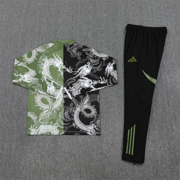 Real Madrid 2025-26 Black Green Half Zip Long Sleeve Training Kit - Image 4