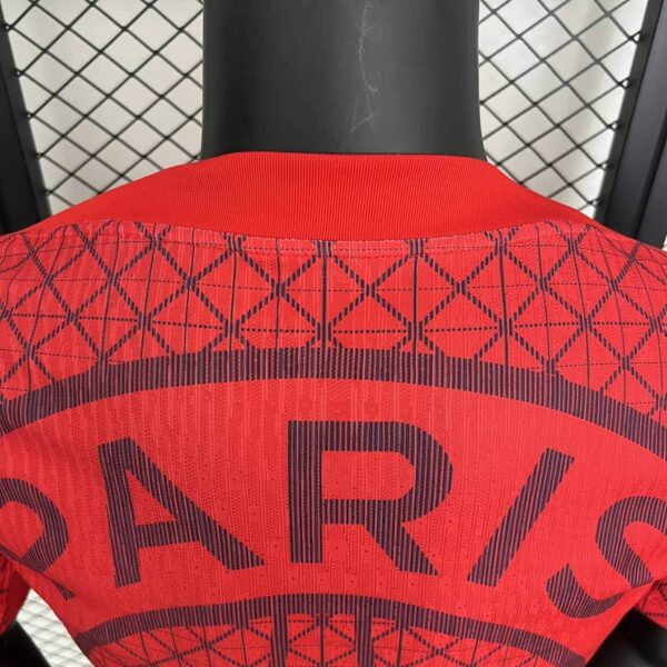 Paris Saint-Germain 2025-26 Red Lattice Pattern Special Edition Jersey Player Version - Image 4