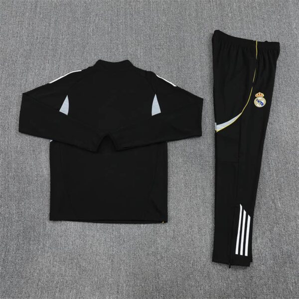 Real Madrid 2025-26 Black Half Zip Long Sleeve Training Kit - Image 4
