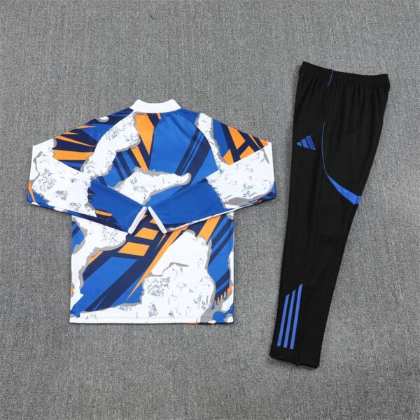 Real Madrid 2025-26 Yellow Blue (Camo Edition) Half Zip Long Sleeve Training Kit - Image 4