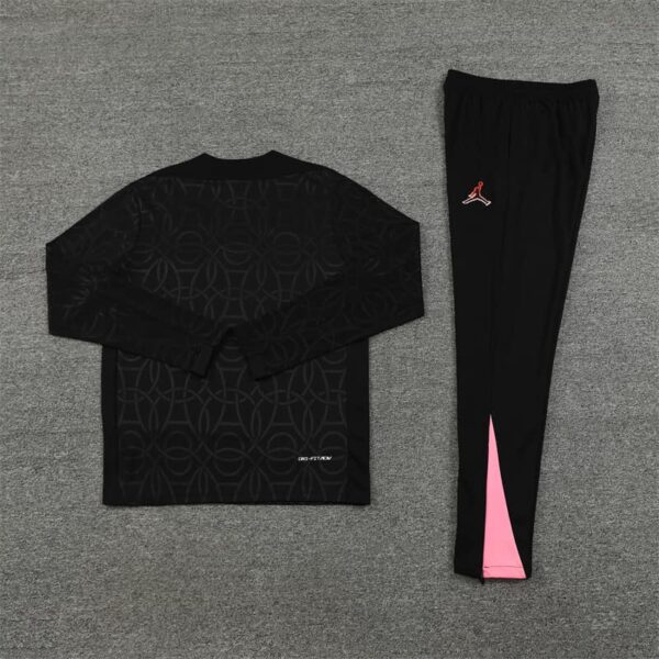 PSG Jordan 2024-25 Black (Embossed Edition) Half Zip Long Sleeve Training Kit - Image 4