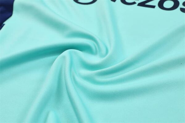 Manchester United 2024-25 Turquoise Blue Half Zip Long Sleeve Training Kit - Image 5