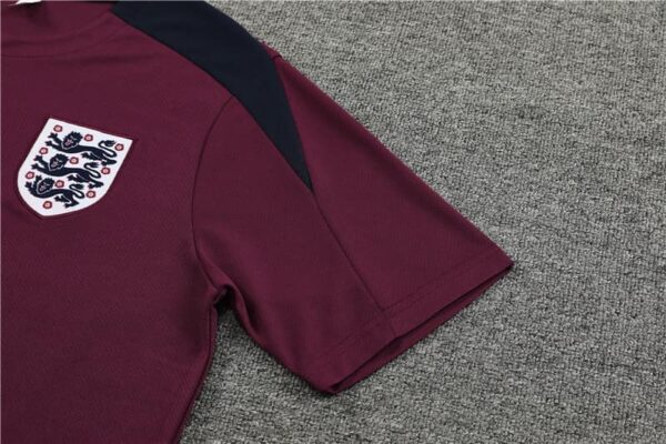 England 2024-25 Maroon Short Sleeve Training Kit - Image 6