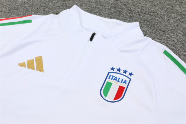 Italy 2024-25 White Half Zip Long Sleeve Training Kit - Image 6