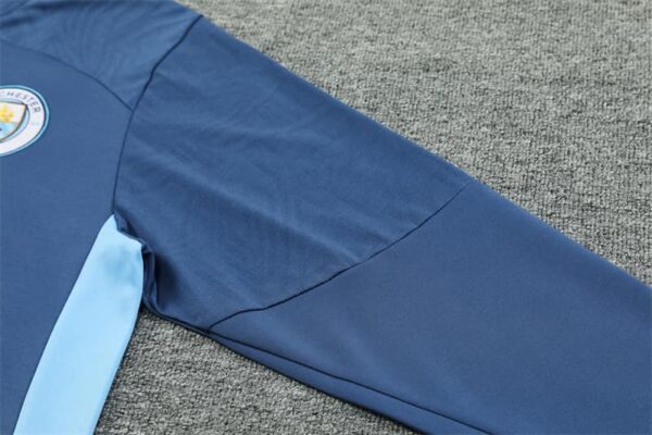 Manchester City 2024-25 Royal Blue Half Zip Long Sleeve Training Kit - Image 6