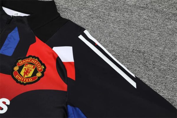 Manchester United 2024-25 Black (Camo Edition) Half Zip Long Sleeve Training Kit - Image 6