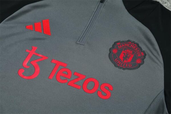 Manchester United 2024-25 Dark Grey Half Zip Long Sleeve Training Kit - Image 6