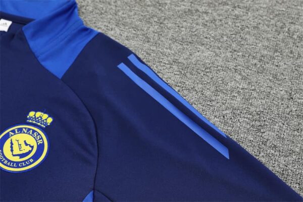 Al-Nassr 2024-25 Royal Blue Half Zip Long Sleeve Training Kit - Image 6