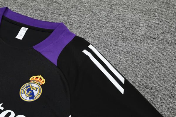 Real Madrid 2024-25 Black Purple Short Sleeve Training Kit - Image 6