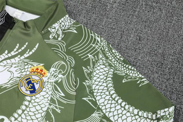 Real Madrid 2025-26 Black Green Half Zip Long Sleeve Training Kit - Image 6