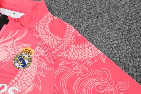 Real Madrid 2025-26 Black Pink Half Zip Long Sleeve Training Kit - Image 6