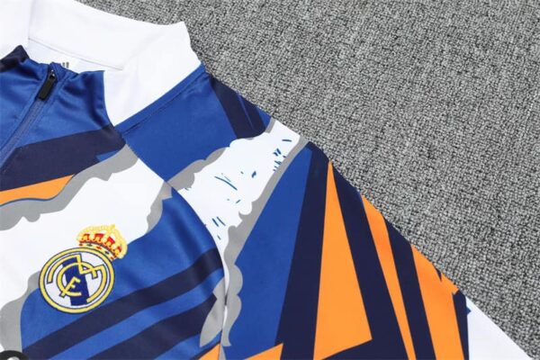 Real Madrid 2025-26 Yellow Blue (Camo Edition) Half Zip Long Sleeve Training Kit - Image 6