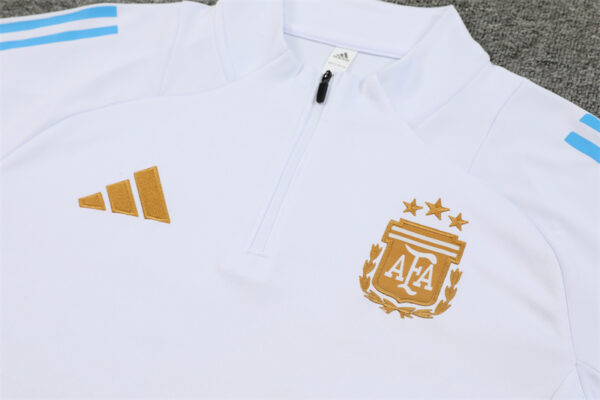 Argentina 2024-25 White Half Zip Long Sleeve Training Kit - Image 7
