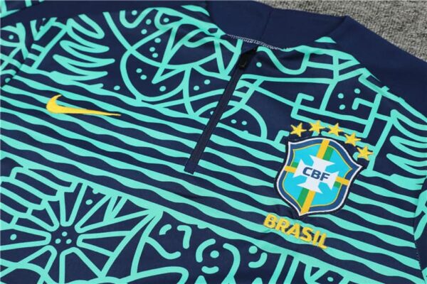 Brazil 2024-25 Turquoise Blue (Camo Edition) Half Zip Long Sleeve Training Kit - Image 7