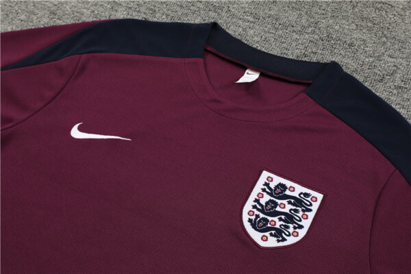 England 2024-25 Maroon Short Sleeve Training Kit - Image 7