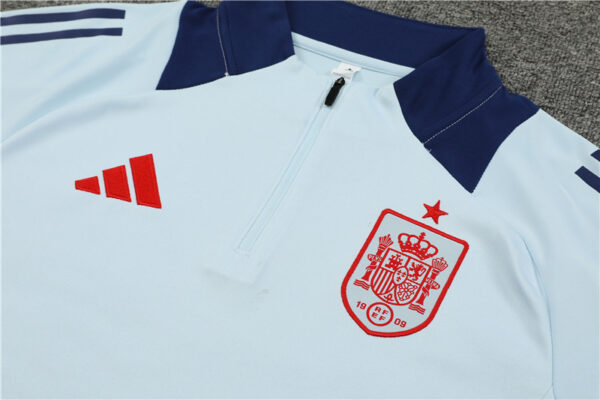 Spain 2024-25 Light Blue Half Zip Long Sleeve Training Kit - Image 7