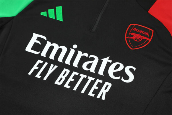 Arsenal 2024-25 Black Half Zip Long Sleeve Training Kit - Image 7