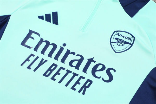 Arsenal 2024-25 Turquoise Blue Half Zip Long Sleeve Training Kit - Image 7