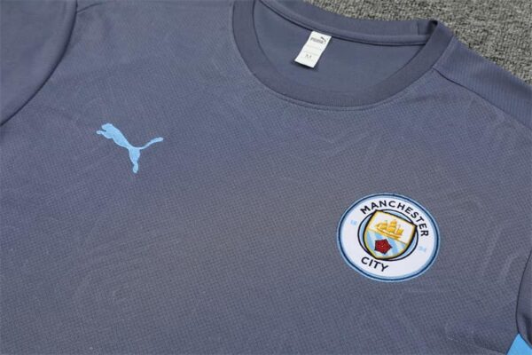 Manchester City 2024-25 Dark Grey Short Sleeve Training Kit - Image 7