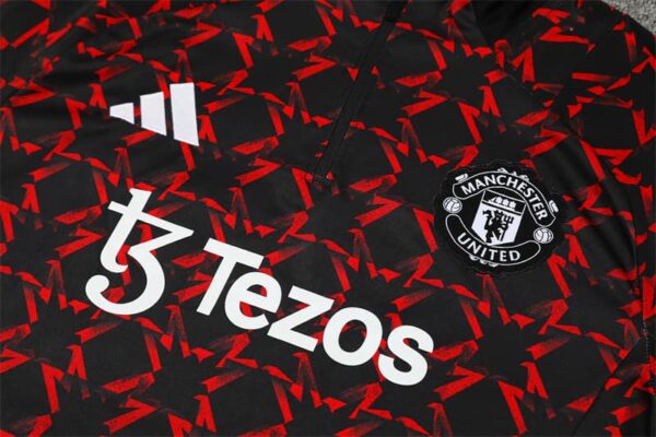 Manchester United 2024-25 Red Black (Camo Edition) Half Zip Long Sleeve Training Kit - Image 7