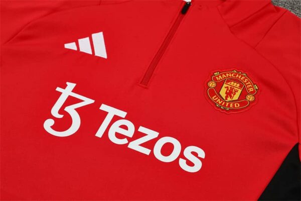 Manchester United 2024-25 Red Half Zip Long Sleeve Training Kit - Image 7