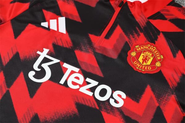 Manchester United 2025-26 Red Black (Camo Edition) Half Zip Long Sleeve Training Kit - Image 7