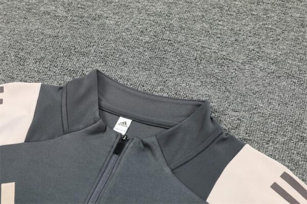 Real Madrid 2024-25 Dark Grey Half Zip Long Sleeve Training Kit - Image 7