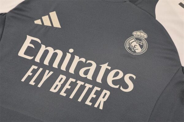 Real Madrid 2024-25 Dark Grey Short Sleeve Training Kit - Image 7