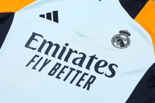 Real Madrid 2024-25 Light Blue Half Zip Long Sleeve Training Kit - Image 7
