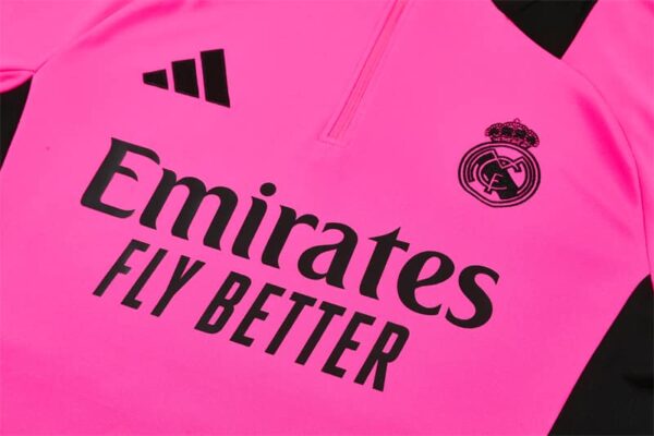 Real Madrid 2024-25 Rose Red Half Zip Long Sleeve Training Kit - Image 7