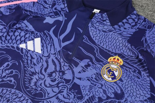Real Madrid 2024-25 Royal Blue Dragon Half Zip Long Sleeve Training Kit - Image 7