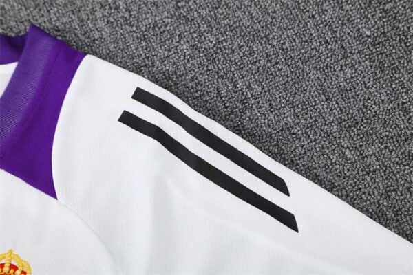Real Madrid 2024-25 White Purple Short Sleeve Training Kit - Image 7