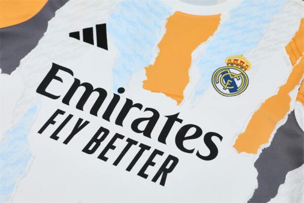 Real Madrid 2024-25 Yellow White (Camo Edition) Short Sleeve Training Kit - Image 7