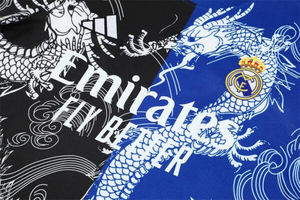 Real Madrid 2025-26 Black Blue Short Sleeve Training Kit - Image 7