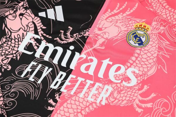 Real Madrid 2025-26 Black Pink Half Zip Long Sleeve Training Kit - Image 7