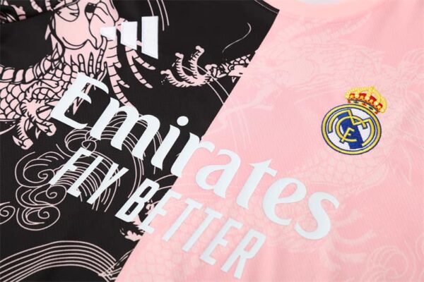 Real Madrid 2025-26 Black Pink Short Sleeve Training Kit - Image 7