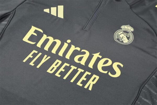 Real Madrid 2025-26 Dark Grey Half Zip Long Sleeve Training Kit - Image 7
