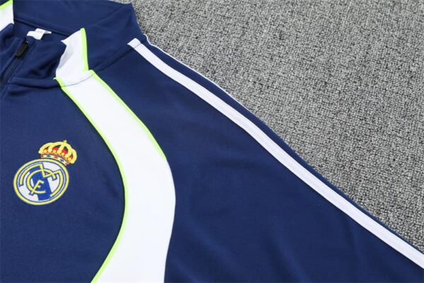 Real Madrid 2025-26 Royal Blue Half Zip Long Sleeve Training Kit - Image 7