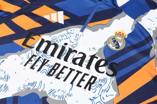 Real Madrid 2025-26 Yellow Blue (Camo Edition) Half Zip Long Sleeve Training Kit - Image 7