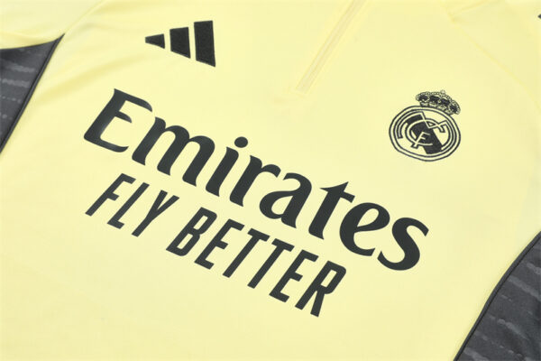 Real Madrid 2025-26 Yellow Half Zip Long Sleeve Training Kit - Image 7