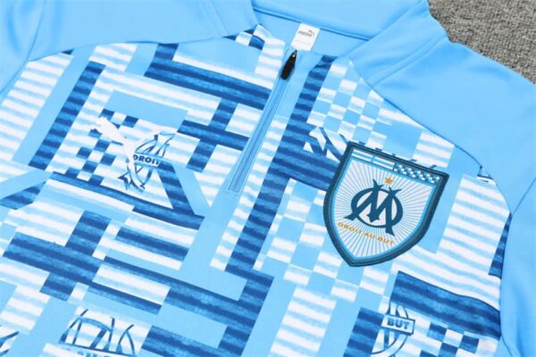 Marseille 2024-25 Light Blue (Camo Edition) Half Zip Long Sleeve Training Kit - Image 7