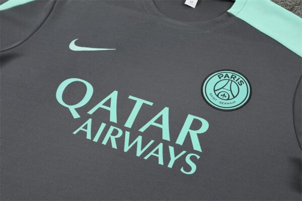 PSG 2024-25 Dark Grey Light Blue Short Sleeve Training Kit - Image 7